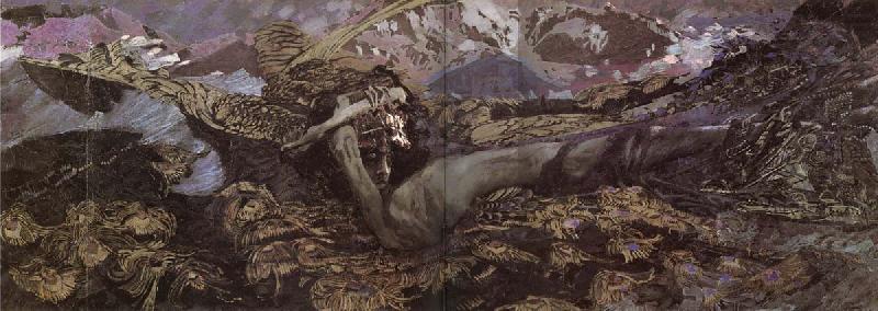 Mikhail Vrubel The Demon cast down china oil painting image